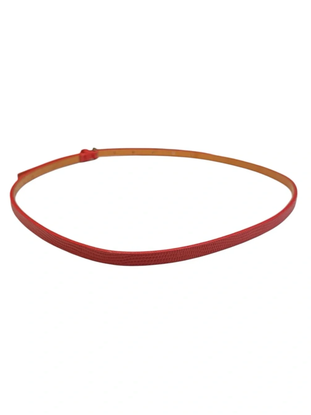 Vintage GAP Red Embossed Cow Leather Extra Skinny Belt USA Women's Size S